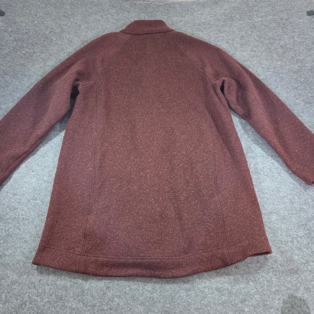 Title Nine Womens XL Burgundy Heather Fleece Lined Full Zip Sweater Coat Jacket - Picture 7 of 9